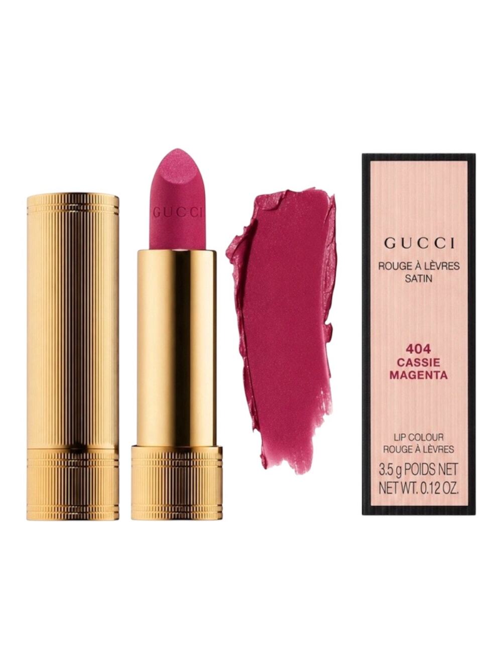 GUCCI Matte Lip Colour Cassie Magenta 404 3.5g /0.12 oz New in Box